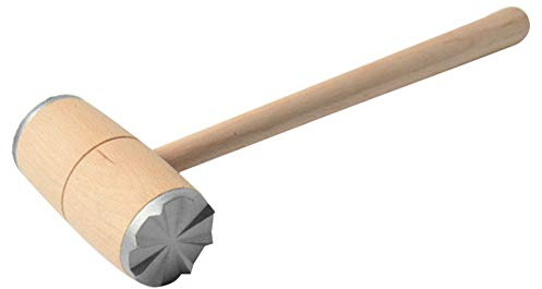Marteau à viande en bois attendrisseur maillet double face pour steak bœuf avec manche en bois outil de cuisine pratique en bois avec têtes en aluminium Design ergonomique facile à utiliser