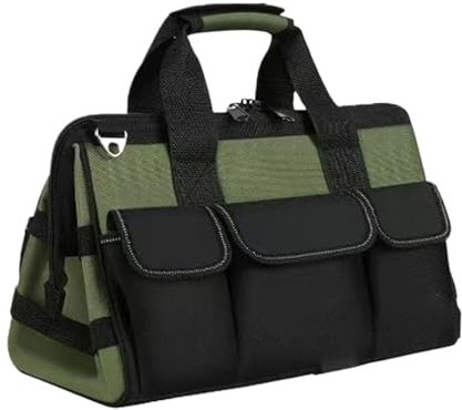 Werkzeug-Aufbewahrungstasche, große Mehrzwecktasche, breite Öffnung, tragbare Werkzeugtasche, multifunktionale Arbeitstasche, breite Öffnung, einfach zu bedienen, tragbar für Werkzeugaufbewahrung