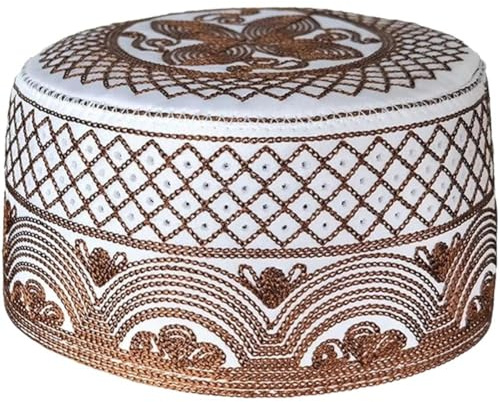 HiyyFloy Muslimische Kufi-hüte Für Männer, Islam-gebetsmütze, Totenkopfmütze, Stickerei, Kofia-topi-Hut, Kopfbedeckung, Ramadan-eid-Geschenk