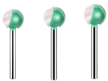 Lot de 3 fraises à bois à tête sphérique de 3 mm, fraises à découper rondes, fraises à rayon CNC, noyau en carbure de tungstène