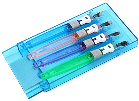 Alloy Steel,TPR Rubber Coated Wood Chisels Set with Tip Sleeve Clamping Design, ABS Transparent Box, for Wood Carving, Paper, Plaster, Fruit and Vegetable DIY Carving