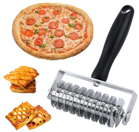 Pizza Dough Docker, Pizza Cutters,Dough Roller with Stainless Steel Spikes, Pizza Docking Tool that Prevents Dough from Blistering, Making Pizza Cookie Pie Pastry (B)