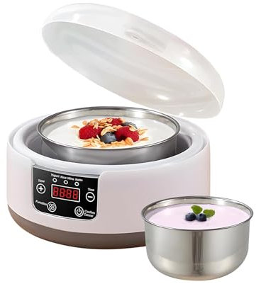 Yaourtière numérique automatique 1,2 L, écran LCD à température constante, yaourtière probiotique multifonction avec contrôle de la température(A)