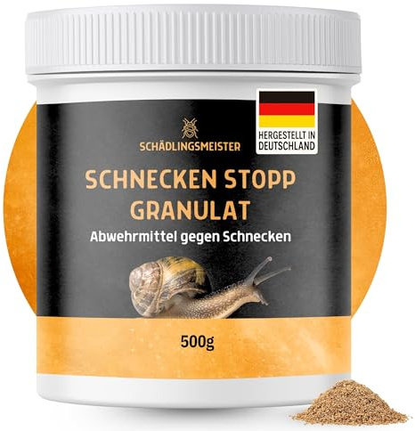 Schnecken Stopp Granulat - 500g - Abwehren, nicht töten - Alternative zu Schneckenkorn - Mit Zitroneneukalyptusöl - Regenfester Schneckenschutz - Schneckenschutz Hochbeet - Sofortige Schneckenabwehr