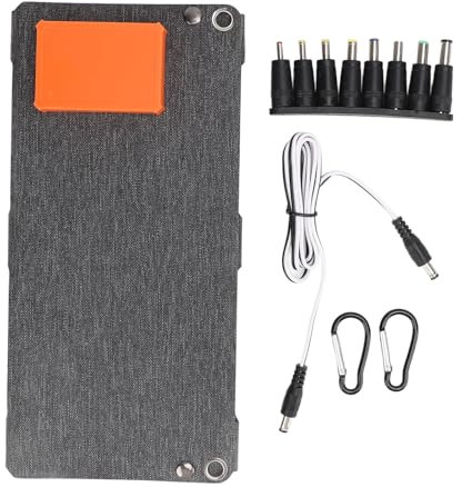 Pannello Solare Pieghevole WGFOIP da 1 Pezzo con Pannello Solare Monocristallino da 80 W, Alimentazione Rapida Portatile QC con Doppia Uscita USB per Campeggio, Pesca,