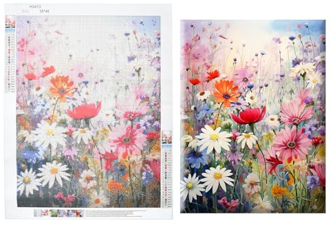 Godneei Diamond Painting Kit, Diamond Painting Fiori, 5D Kit Completo per Adulti, Dipinti Floreali Fai Da Te, Adatti per la Decorazione Delle Pareti Di Casa, 30X40cm