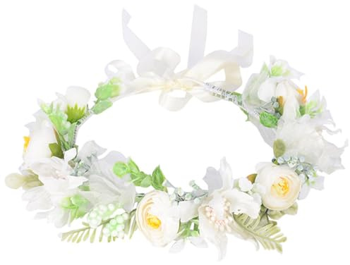 GALPADA Blumen Stirnband Floral Für Hochzeit Braut Blumenkranz Haare Blumenkränzchen Blumen Haarkranz Haarteil Haarband Haargirlande Haar Ornament