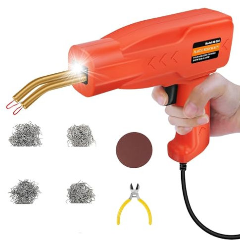Soldadores Kit de reparación de parachoques de coche con soldadora de plástico de 150 W, 800 grapas calientes Soldador de plástico