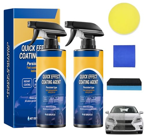 Yooyan 2 pezzi di agente di rivestimento ad effetto rapido, spray di rivestimento per auto ad alta protezione 3 in 1, rivestimento per auto multifunzionale per rimuovere i graffi, rimozione dei graffi