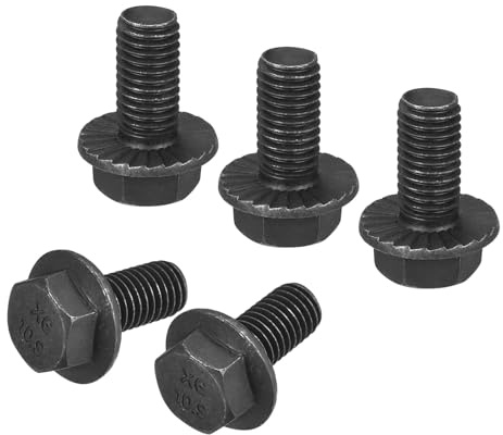 TA-VIGOR M10-1.5 x 20mm Hex Head Serrated Flange Bolts, 10.9 Grade Carbon Steel Flanged Hex Bolts, Heavy Duty Screws for Construction and Machinery, 5Pcs