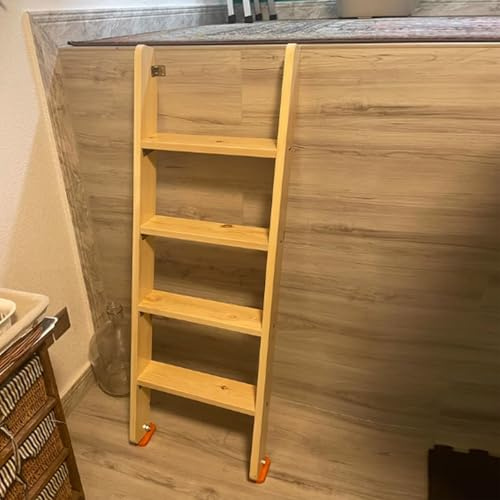 Scala Letto a Castello Per Letto In Legno A 3, 4, 5, 6, 7, 8 Gradini, Gradini Per Letto A Castello Commerciali Con Piedini Antiscivolo(8 Steps-225cm)
