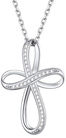 PROSILVER Sterling Silver Necklace for Women - Heart Celtic Cross Motherhood Triquetra Knot Pendant with Adjustable Chain - Celtic Infinity Love Jewellery with Gift Box