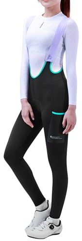 INBIKE Fahrradhose Damen mit Sitzpolster 2 Taschen Winter Thermo Fleece Gefüttert XR022