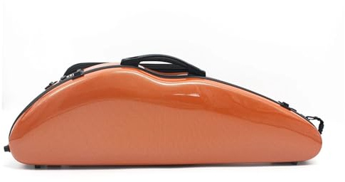 Geigenkoffer 4/4 Violine Fall Carbon Faser Mit Musik Tasche Und Kombination Schloss Riemen(Orange)