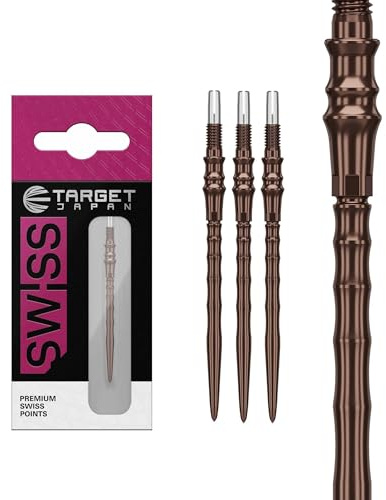 Target Japan Premium Swiss Points, 3 Pack Set of Tips- 30MM/35MM/40MM- Schwarz/Silica/Blau/Silber | Dartspitzen, Ersatzspitzen, professionelles Dartzubehör