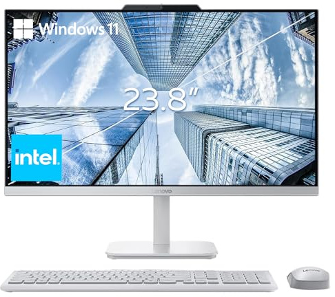 Lenovo 24 FHD All-in-One Desktop Computer for Home & Office, Intel Processor, 32GB RAM, 4TB PCIe SSD, HDMI, WiFi 6, Bluetooth 5.2, Business AIO, Vent-Hear, Wireless Keyboard & Mouse, Windows 11