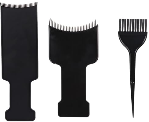 DECHOUS Kit Coloration Cheveux 3 Pièces Noir Planches de Surbrillance Pinceau et Peigne Coiffure Professionnelle Domicile