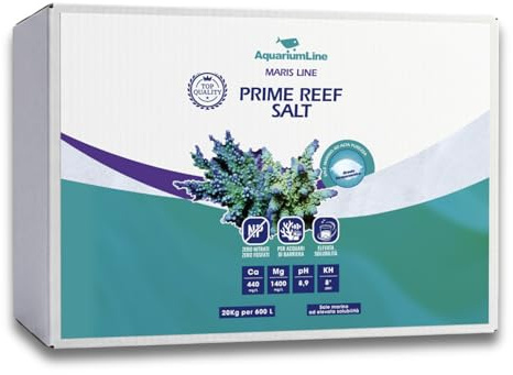 AquariumLine Prime Reef Salt 20 kg – Meersalz für Barrierenaquarien bis 600 l, pharmazeutischer Grad, ideal für SPS- und LPS-Korallen