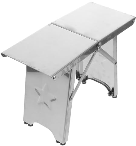INOOMP Sgabello Pieghevole Portatile in Acciaio Inossidabile, Sgabello Leggero Compatto da Viaggio Capacità di Carico 100 Kg, Sedile Pieghevole per Campeggio, Escursionismo e Attività