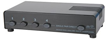 AV:Link 4-Wege-Lautsprecher-Switcher-Auswahlmöglichkeit, Audio-Splitter-Schalterbox für bis zu 4 Stereo-Lautsprecher von einem einzigen Verstärker, max. 140 W pro Kanal, entworfen für 4–16