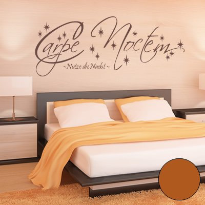 'A219 Wall Tattoo Carpe Noctem (Available in 40 Colours and 3 Sizes, hazelnut, 95cm x 36cm