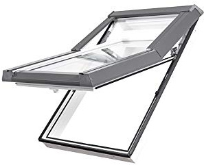 AFG Skylight Kunststoff Dachfenster PVC 66 x 140 mit Eindeckrahmen Schwingfenster Dachflächenfenster