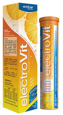 Activlab ElectroVit 1er Pack x 20 Brausetabletten – Vitamin C mit Elektrolyten: Glukose – Natrium – Kalium – Chlorid – Magnesium