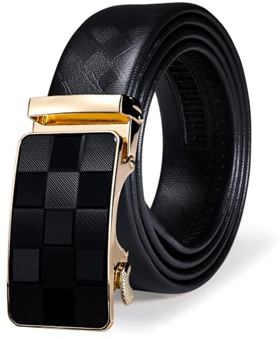 Barry.Wang Mens Fashion Herren Gürtel Echtleder Ratschenschnalle Nur 35mm Automatische Schnalle Lederband mode-Geschenkset für HerrenBusiness/Casual Gürtel, verstellbar | Glattes Gleiten, passend zugeschnitten, Klick-Gürtel-Set für Freizeit, Mode, Klassiker, Business, Geburtstag, Jahrestag
