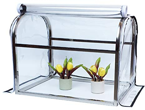 Kleines Mini Balkon Gewächshaus Pflanzenhaus Pflanzenzelt-Blumen Treibhaus Innen-Outdoor-Garten-Hinterhöfe |Transparenter Kunststoff-PVC-Abdeckung und Edelstahlrahmen, für Tomaten, Sämlinge Schutz