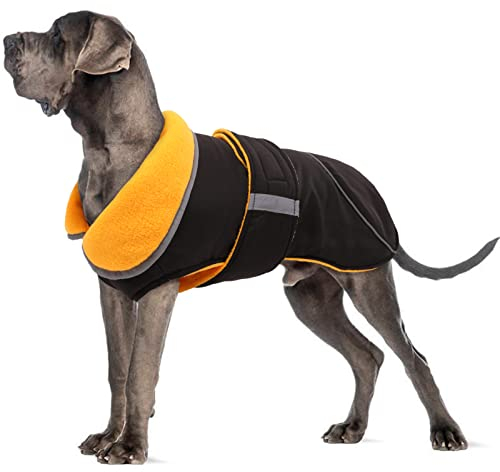 Hundemantel Hundejacken hundebekleidung Winter hundemantel Fleece Futter, 2 in 1 Outfit Kaltwettermantel, Reflektierend Wasserdichter winddichter Schneeanzug Warme Weste für kleine mittelgroße Hunde