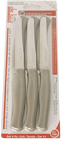 Couteaux de table bout rond lot de 6 pièces Taupe