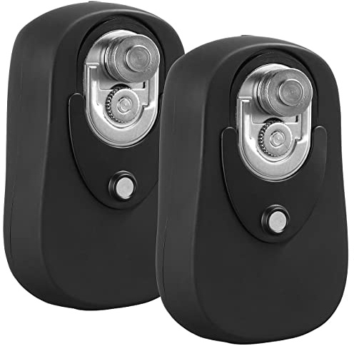 Rosenstein & Söhne Dosenöffner elektrisch: 2er-Set Sicherheits-Dosenöffner mit Akku, wiederverschließbares Öffnen (Elektrischer Dosenoeffner, mit Batterie, Kinder)