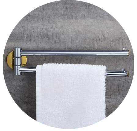 Essentials Double Towel Bar,Chrome Finish Swivel Towel Rail