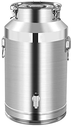 Edelstahl 304 Milchtransporteimer Bauernhof-Milchkanne Weineimer Flasche Teedose Wasserkrug Tragefass Mit Versiegeltem Deckel Flüssige Lagerung,10L