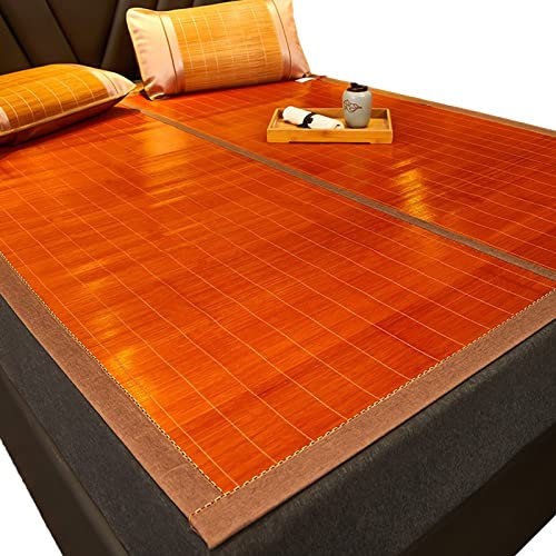 Sommer Cool Schlafmatte Bambus Rattan, Bambusmatte Bett Schlafen Pad Matte Abkühlen Schwitzen, Faltbar Klimageräte Matratze Bettmatte Glatt für Schüler Schlafsaal Home Schlafzimmer Einzelbett