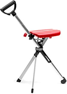Farm Cottage Brands Ta-Da® SERIES 2-sitspinnar/stol i svart eller röd – tar 130 kg / 20 sten. Gångkäppen som konverteras till en stativstol (rosenröd, 870 mm)