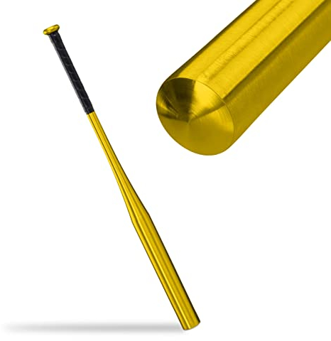 Relaxdays Mazza da Baseball in Alluminio, 86 x 5 cm, Bastone Leggero da Softball, Manico Antiscivolo, 34 Pollici, Dorato