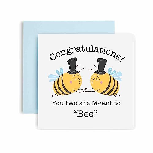 Huxters Hochzeitskarte Congratulations Meant to Bee – lustige Grußkarte für schwule Hochzeit (Bräutigam und Bräutigam)
