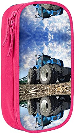 MOLIAE Federmäppchen mit Bauernhof-Traktor-Motiv, hohe Kapazität, langlebige Federmäppchen, Organizer-Etui, für Männer und Frauen, rose, Einheitsgröße, modisch