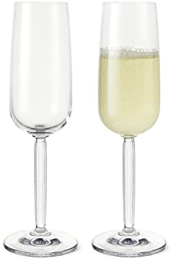 Kähler Design Hammershøi Champagnerglas 2er Set aus maschinengeblasenem Glas, Maße: Höhe 23 cm, Durchmesser 7.5 cm, Volumen 0.24 l, 692631