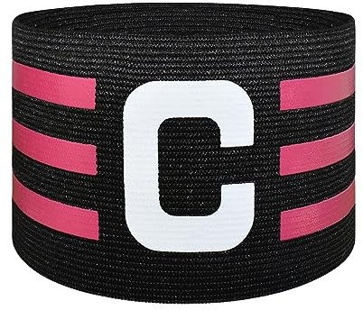 FUNAUPGO Sports Captain C Arm Band for Team Training, Unisex Elastic Soccer Captain Armband Adjustable Outdoor Football Player Captain's ArmBands for Adult (Black)