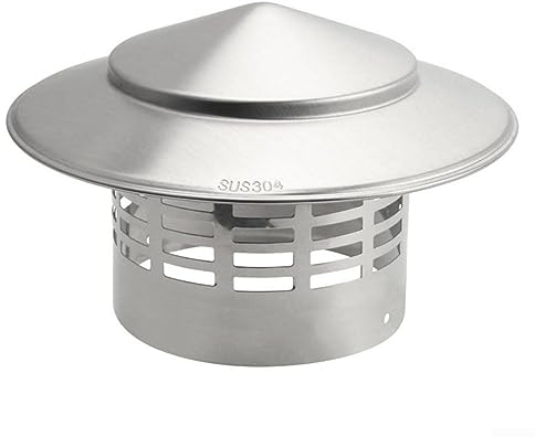 fUfIzU Schornsteinhaube Aus Edelstahl 304, Außenwand, Frischluftauslass, Dachrohr, Ablufthaube, Schornstein-Vogelschutz, Schornstein-Abdeckkappe,11cm