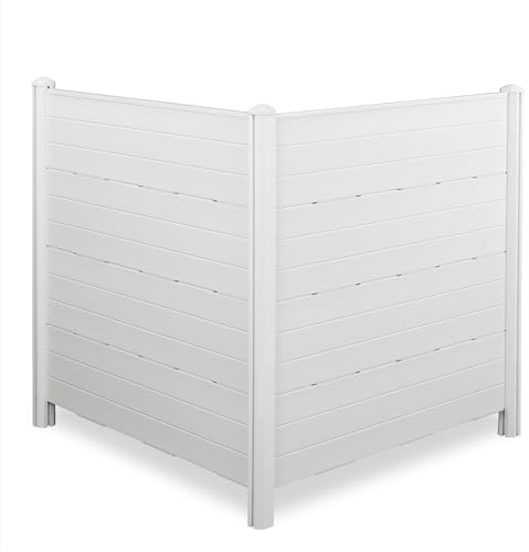 VINGLI Outdoor Privacy Screen Fence Panels, Garden Air Conditioner Fence for Outdoor Use, 2 White Panels Privacy Screen Fence, 47.2”H x 45.6” W