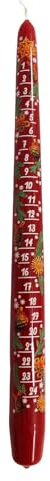 OLShop AG 8er Pack Ebersbacher Adventskalenderkerzen gelackt, Rot, (Ø x H) 22 x 290 mm