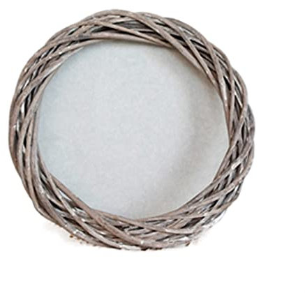 Künstlicher Weihnachtskranz Grauer Weidenkranz Girlande Dekor 15/20/25/30 cm Rattanring Künstliche Blumengirlande Getrocknete Blumenrahmen Bastelzubehör (Farbe: Grau 25 cm)