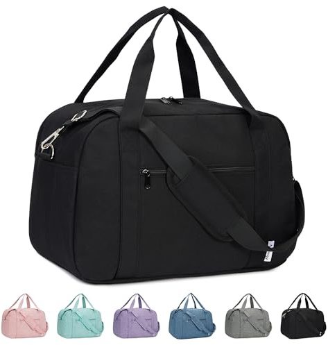 Narwey Handbagage 45 x 36 x 20 cm Easyjet Cabin Bag handbagage väska för flygplan weekendväska kvinnor män resväska damer handbagage resväska 25 l, A-svart, Mit Laptopfach