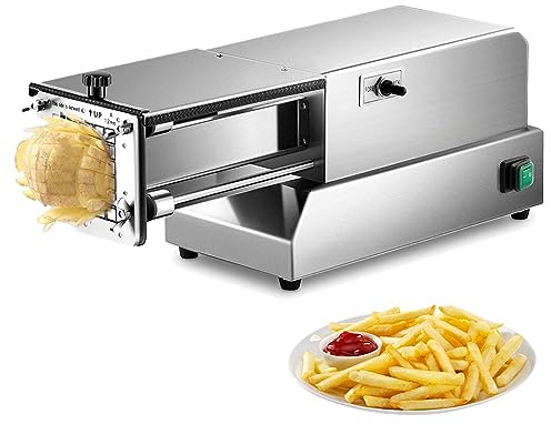 Macchina Commerciale, Tagliapasta Elettrico, Affetta Patate Commerciale da 200 W con Lame da 8/10/12 mm, Taglia Verdure Professionale in Acciaio Inossidabile per Cucina Domestica R