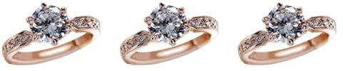 Abaodam 3stücke Frauenring Aus Silber Und Rosé Vergoldung Mit Zirkonia Verlobungsring Im Romantischen Design Für Hochzeiten Und Besondere Anlässe