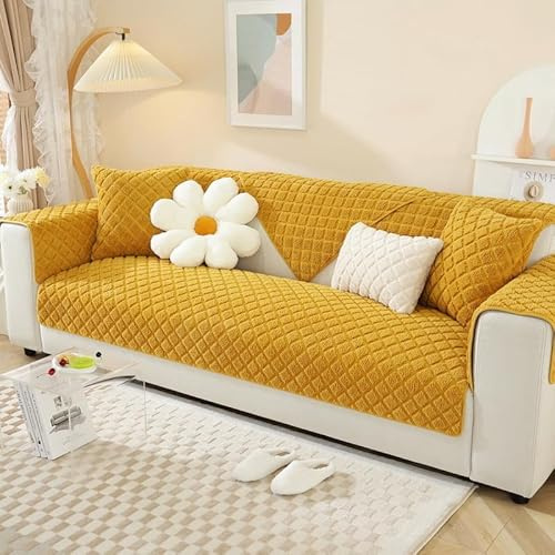 WYJHNLBEDC Sofa/Couch überzug, Sofabezug L Form/U Form/Ecksofa 3/2/1 Sitzer, Sofa überwurfdecke, Warmer Super Weicher Samt Sofaschoner Decken rutschfest, Sofaschutz Decke Hund Kratzschutz Katze