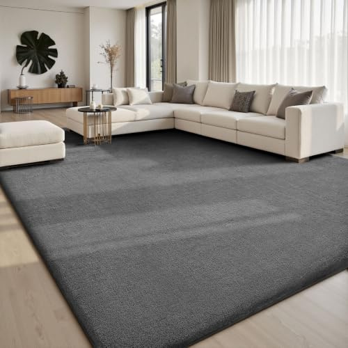 Sour Lemon Tappeto grigio, 160 x 230 cm, lavabile, antiscivolo, soffice, tappeto shaggy, extra large, per soggiorno e camera dei bambini
